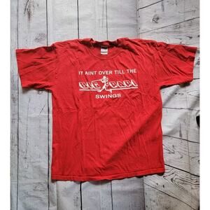 David Ortiz Boston red Sox It Ain't Over Till The Big Popi Swings Red Tshirt SzL